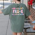 Pre-K Back To School Teachers Kids 1st Day Of School Women's Comfort Colors T-Shirt Back Print Moss Pre-K Back To School Teachers Kids 1st Day Of School Women's Comfort Colors T-Shirt Back Print Moss