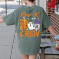 Pre K Boo Crew Teacher Student Halloween Pre Kindergarten Women's Comfort Colors T-Shirt Back Print Moss Pre K Boo Crew Teacher Student Halloween Pre Kindergarten Women's Comfort Colors T-Shirt Back Print Moss