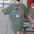 Pre K Dream Team Back To School Boys First Day Teacher Women's Comfort Colors T-Shirt Back Print Moss