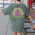 Pre-K Preschool Kindergarten Future Teacher Rainbow Women's Comfort Colors T-Shirt Back Print Moss Pre-K Preschool Kindergarten Future Teacher Rainbow Women's Comfort Colors T-Shirt Back Print Moss