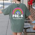 Pre-K Teacher Cute Pre Kindergarten For Teachers Rainbow For Men Women Kids Women's Comfort Colors T-Shirt Back Print Moss Pre-K Teacher Cute Pre Kindergarten For Teachers Rainbow For Men Women Kids Women's Comfort Colors T-Shirt Back Print Moss