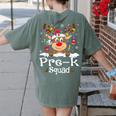Pre-k Teacher Squad Reindeer Teacher Christmas Women's Comfort Colors T-Shirt Back Print Moss Pre-k Teacher Squad Reindeer Teacher Christmas Women's Comfort Colors T-Shirt Back Print Moss