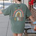 Pre K Vibes Back To School Student Teacher Women's Comfort Colors T-Shirt Back Print Moss Pre K Vibes Back To School Student Teacher Women's Comfort Colors T-Shirt Back Print Moss