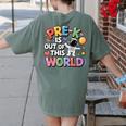 Pre-K Is Out Of This World Space Planets Teacher Women's Comfort Colors T-Shirt Back Print Moss Pre-K Is Out Of This World Space Planets Teacher Women's Comfort Colors T-Shirt Back Print Moss