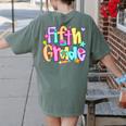 Preppy Fifth Grade Back To School 5th Grade Teacher Girl Boy Women's Comfort Colors T-Shirt Back Print Moss Preppy Fifth Grade Back To School 5th Grade Teacher Girl Boy Women's Comfort Colors T-Shirt Back Print Moss