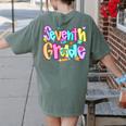 Preppy Seventh Grade Back To School 7th Grade Teachers Girls Women's Comfort Colors T-Shirt Back Print Moss Preppy Seventh Grade Back To School 7th Grade Teachers Girls Women's Comfort Colors T-Shirt Back Print Moss
