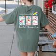 Preppy Silly Teacher Goose Build Character Back To School Women's Comfort Colors T-Shirt Back Print Moss Preppy Silly Teacher Goose Build Character Back To School Women's Comfort Colors T-Shirt Back Print Moss