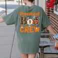Preschool Boo Crew Halloween Teachers Students Costume Women's Comfort Colors T-Shirt Back Print Moss