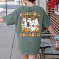 Preschool Boo Crew Teacher Kids Halloween Ghost Cat Pumpkin Women's Comfort Colors T-Shirt Back Print Moss Preschool Boo Crew Teacher Kids Halloween Ghost Cat Pumpkin Women's Comfort Colors T-Shirt Back Print Moss