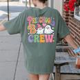 Preschool Boo Crew Preschool Teacher Student Halloween Women's Comfort Colors T-Shirt Back Print Moss Preschool Boo Crew Preschool Teacher Student Halloween Women's Comfort Colors T-Shirt Back Print Moss
