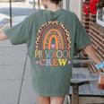 Preschool Crew Cute Leopard Rainbow Back To School Teachers Women's Comfort Colors T-Shirt Back Print Moss Preschool Crew Cute Leopard Rainbow Back To School Teachers Women's Comfort Colors T-Shirt Back Print Moss