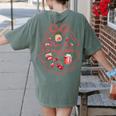Preschool Pre-K Is My Jam Strawberry Girl Teacher Kids Women's Comfort Colors T-Shirt Back Print Moss