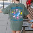 Preschool Is Whale-y Great Preschool Teacher Women's Comfort Colors T-Shirt Back Print Moss