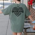 Principal Heart Life School Principal Teacher Appreciation Women's Comfort Colors T-Shirt Back Print Moss