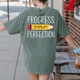 Progress Over Perfection Motivational Back To School Teacher Women's Comfort Colors T-Shirt Back Print Moss Progress Over Perfection Motivational Back To School Teacher Women's Comfort Colors T-Shirt Back Print Moss