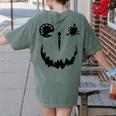 Pumpkin Artist Halloween Art Teacher Women's Comfort Colors T-Shirt Back Print Moss Pumpkin Artist Halloween Art Teacher Women's Comfort Colors T-Shirt Back Print Moss