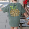 Pumpkin Music Notes Fall Teacher Autumn Halloween Women's Comfort Colors T-Shirt Back Print Moss
