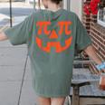 Pumpkin Pi Pie Math Thanksgiving Science Teacher Women's Comfort Colors T-Shirt Back Print Moss