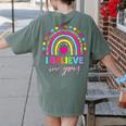 Rainbow I Believe In You Teacher Testing Day Women's Comfort Colors T-Shirt Back Print Moss Rainbow I Believe In You Teacher Testing Day Women's Comfort Colors T-Shirt Back Print Moss