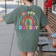 Rainbow Happy Dot Day Shirts Teacher Kids September 15th Women's Comfort Colors T-Shirt Back Print Moss Rainbow Happy Dot Day Shirts Teacher Kids September 15th Women's Comfort Colors T-Shirt Back Print Moss