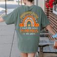 Rainbow I Teach The Cutest Pumpkins Kindergarten Teacher Men Women Women's Comfort Colors T-Shirt Back Print Moss