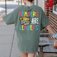 Readers Are Leaders Reading Book Lover Teacher Women Men Kid Women's Comfort Colors T-Shirt Back Print Moss