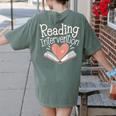 Reading Intervention Teacher Women's Comfort Colors T-Shirt Back Print Moss