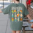 Reading Teacher How To Become a Better Reader Book Lover Fun Women's Comfort Colors T-Shirt Back Print Moss Reading Teacher How To Become a Better Reader Book Lover Fun Women's Comfort Colors T-Shirt Back Print Moss