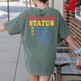 Relationship Status Single Married Hot Teacher Women's Comfort Colors T-Shirt Back Print Moss