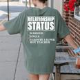 Relationship Status Taken By Super Hot Teacher Women's Comfort Colors T-Shirt Back Print Moss