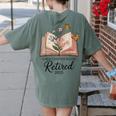 Retired 2025 A New Chapter Begins Retirement Teacher Book Women's Comfort Colors T-Shirt Back Print Moss