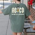 Retro Abcd Teacher Novelty Back To School Teacher Women's Comfort Colors T-Shirt Back Print Moss Retro Abcd Teacher Novelty Back To School Teacher Women's Comfort Colors T-Shirt Back Print Moss