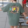 Retro ABCD Transitional Kindergarten Teacher Tour TK Teacher Women's Comfort Colors T-Shirt Back Print Moss