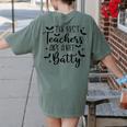Retro The Best Teachers Are A Bit Batty Halloween Teacher Women's Comfort Colors T-Shirt Back Print Moss Retro The Best Teachers Are A Bit Batty Halloween Teacher Women's Comfort Colors T-Shirt Back Print Moss