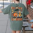 Retro Fall In Love With Learning Autumn Pumpkin Teacher Kids Women's Comfort Colors T-Shirt Back Print Moss Retro Fall In Love With Learning Autumn Pumpkin Teacher Kids Women's Comfort Colors T-Shirt Back Print Moss