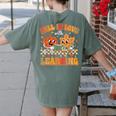Retro Fall In Love With Learning Autumn Pumpkin Teachers Women's Comfort Colors T-Shirt Back Print Moss