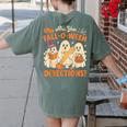 Retro Are You Fall O Ween Directions Ghost Teacher Spooky Women's Comfort Colors T-Shirt Back Print Moss