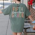 Retro Fifth Grade Dream Team Groovy Teacher Back To School Men Women Girls Kids Women's Comfort Colors T-Shirt Back Print Moss