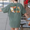Retro Grovvy Coffee Teach Repeat Teacher Women's Comfort Colors T-Shirt Back Print Moss Retro Grovvy Coffee Teach Repeat Teacher Women's Comfort Colors T-Shirt Back Print Moss