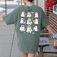 Retro Halloween Science Teacher Ghost Laboratory Teacher Women's Comfort Colors T-Shirt Back Print Moss Retro Halloween Science Teacher Ghost Laboratory Teacher Women's Comfort Colors T-Shirt Back Print Moss