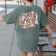 Retro Halloween This Is My Spooky School Teacher Costume Women's Comfort Colors T-Shirt Back Print Moss Retro Halloween This Is My Spooky School Teacher Costume Women's Comfort Colors T-Shirt Back Print Moss