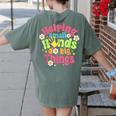Retro Helping Small Hands Do Big Things Teacher Appreciation For Men Women Women's Comfort Colors T-Shirt Back Print Moss Retro Helping Small Hands Do Big Things Teacher Appreciation For Men Women Women's Comfort Colors T-Shirt Back Print Moss