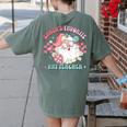 Retro Pink Christmas Santa's Favorite Art Teacher Artist Women's Comfort Colors T-Shirt Back Print Moss