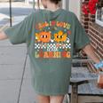 Retro Pumpkin Fall In Love With Learning Autumn Teacher Women's Comfort Colors T-Shirt Back Print Moss Retro Pumpkin Fall In Love With Learning Autumn Teacher Women's Comfort Colors T-Shirt Back Print Moss