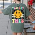 You Got This Retro Smile Motivational Testing Day Teacher Women's Comfort Colors T-Shirt Back Print Moss