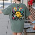 Retro Special Education Squad Groovy Dream Team Teacher Women's Comfort Colors T-Shirt Back Print Moss