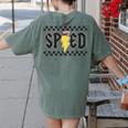 Retro SPED Teacher Pencil Lightning Bolt Back To School Women's Comfort Colors T-Shirt Back Print Moss Retro SPED Teacher Pencil Lightning Bolt Back To School Women's Comfort Colors T-Shirt Back Print Moss