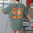 Retro I Teach The Cutest Turkey Thanksgiving Pumpkin Teacher Women's Comfort Colors T-Shirt Back Print Moss Retro I Teach The Cutest Turkey Thanksgiving Pumpkin Teacher Women's Comfort Colors T-Shirt Back Print Moss