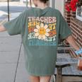 Retro Teacher Daisy Colorful Elementary School Teacher Women's Comfort Colors T-Shirt Back Print Moss Retro Teacher Daisy Colorful Elementary School Teacher Women's Comfort Colors T-Shirt Back Print Moss