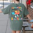 Retro Teaching Is My Superpower Apple Teacher Appreciation Women's Comfort Colors T-Shirt Back Print Moss Retro Teaching Is My Superpower Apple Teacher Appreciation Women's Comfort Colors T-Shirt Back Print Moss